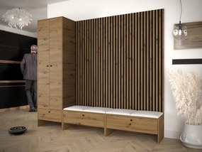 Mobilier hol Esmaldos VI (Stejar artisan + Negru + Alb) . 1104729