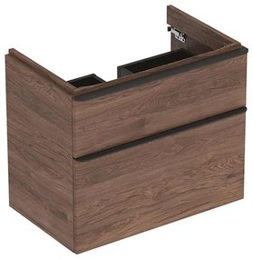 Mobilier suspendat, Geberit, Smyle Square, pentru lavoar, 75 cm, nuc american hickory