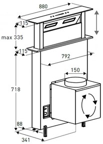 Hotă de bucătărie încorporată Spirit 90 190 W