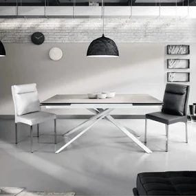 MASA SLIM -  STICLA CERAMICA CU PICIOR METALIC - EFECT MARMURA