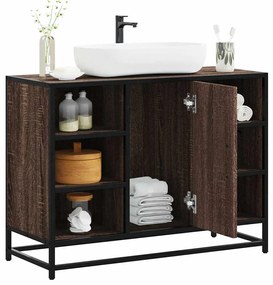 vidaXL Dulap chiuveta de baie, stejar maro, 80x33x60 cm, lemn compozit