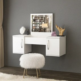 Masa toaleta suspendata cu oglinda, Laura Homs, 100 x 376 x 723 mm ,alb