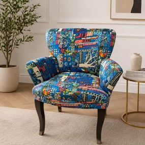 Fotoliu cocktail Relax Homs textil albastru