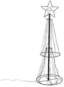 Lampă de podea de Crăciun Neagră Brad 150cm incl. LED RGB cu Timer IP44 - Ugoku