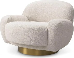 Fotoliu pivotant design elegant LUX Udine, boucle crem 116333 HZ