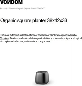 Ghiveci plante design decorativ exterior/interior Organic SQUARE 38x42x33cm