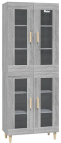 3114834 vidaXL Dulap înalt, gri sonoma, 69,5x34x180 cm, lemn compozit