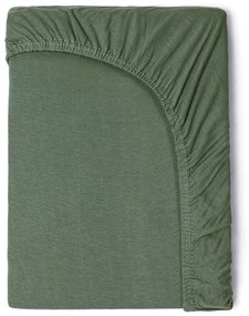 Cearșaf elastic din bumbac pentru copii Good Morning, 60 x 120 cm, verde
