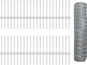 vidaXL Gard cu Stâlp Argintiu 0,4 x 100 m Oțel