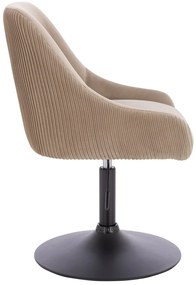 HR920N Scaun Latte din Catifea cu Bază Neagră