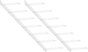 vidaXL Suport sticle de vin, de perete, 7 sticle, 2 buc., alb, metal