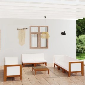 3058120 vidaXL Set mobilier grădină cu perne, 9 piese, lemn masiv de acacia
