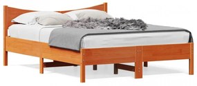 Cadru de pat, maro ceruit, 140x200 cm, lemn masiv de pin