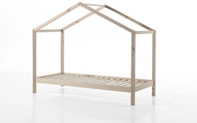 Set DALLAS culoare lemn natural este format dintr-un Pat copii Vipack fără gard (90 x 200 cm) și un sertar.