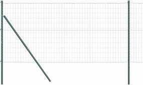 vidaXL Gard cu Stâlp Verde 1,2 x 25 m Oțel și PVC