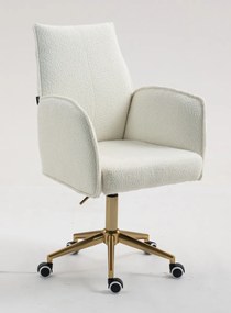HR280K Scaun Crem Boucle cu Bază Aurie