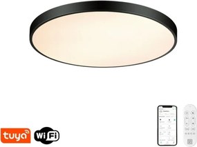 Immax NEO 07313L-LED Plafonieră dimabilă SEMPLICI 96W/230V diametru 80 cm Wi-Fi Tuya negru + telecomandă