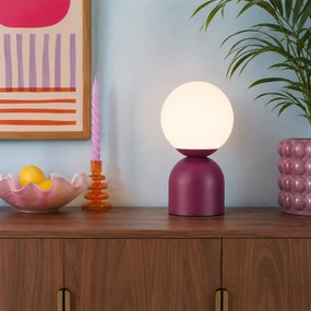 Lampă de masă Hotel Chic violet cu sticlă opal - Pallon Trend
