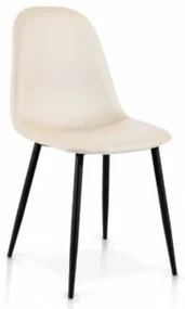Scaun Meridith, structura metalica, piele ecologica - ALB