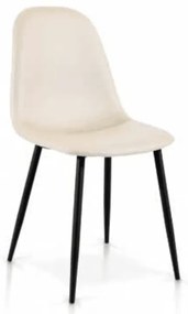 Scaun Meridith, structura metalica, piele ecologica - ALB