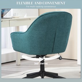 HOMCOM Scaun Home Office, Scaun de Birou Reglabil pe Înălțime cu Roți Pivotante pentru Studiu, Dormitor, 63x66x86-96 cm, Verde închis | Aosom Romania