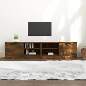 vidaXL Comodă TV, 2 buc.,stejar fumuriu, 80x35x36,5 cm, lemn prelucrat