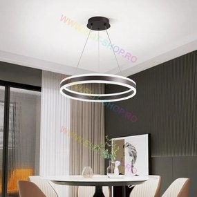 Lustra LED Cu Telecomanda, Elit's Esn1768/500D-COFF, 124W, Maro Caffe
