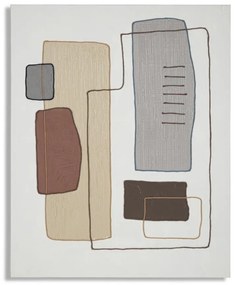 Tablou decorativ multicolor din lemn de Pin si panza, 80x2,8x100 cm, Tela Mauro Ferretti
