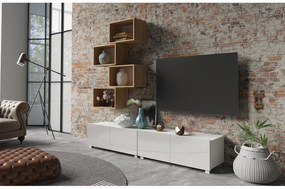Mobilier living Calabria C30 WHITE (Alb + Stejar auriu) (fără iluminat). 1051570