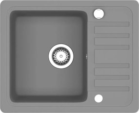 vidaXL Chiuvetă de bucătărie din granit cu o cuvă, gri