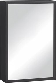 kleankin Dulap cu oglindă, 3 rafturi, balamale moi, carcasă din oțel, negru, 40 x 15 x 60 cm | Aosom Romania