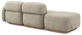 Șezlong modular bej cu tapițerie din țesătură bouclé (cu colț pe partea stângă) Ailani – Makamii