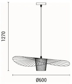 Lustră pe cablu 1xE27/40W/230V negru