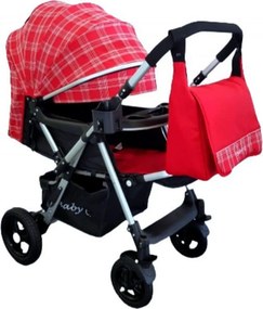 Carucior nou nascuti 2 in 1 BABY CARE™ PRO 511, Cu geanta bebe inclusa, Cadru aluminiu, Maner reversibil, Spatar reglabil in 5 trepte, Amortizoare,