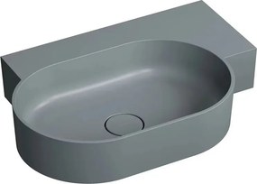 Lavoar suspendat Omnires Ovo M+ finisaj gri cenusa mat 64.5 cm dreapta