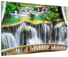 Tablou - Privire la cascade magice (90x60 cm)