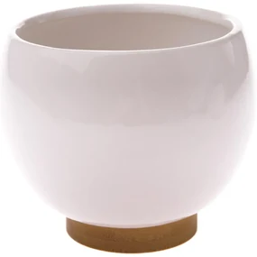 Ghiveci ceramic Ball alb, 13,5 x 11,5 cm