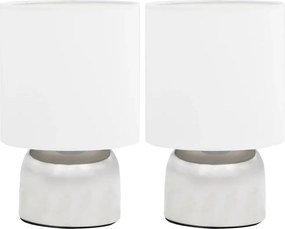 vidaXL Veioze, 2 buc., senzor de atingere, alb, E14