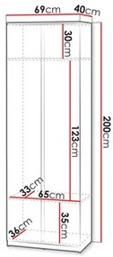 Dulap de haine 2D Semplo SM 01 (Alb alpin) . 1105762