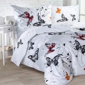 decoDoma Lenjerie de pat din bumbac BUTTERFLY lungime standard