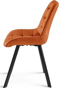 Scaun de masa SORIA VELVET cu picioare negre, teracota