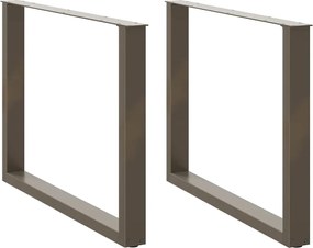 vidaXL Picioare de masă în formă de U, 2 buc., oțel natural, 100 x (72-73) cm