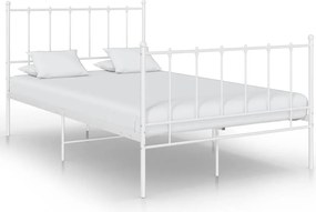 vidaXL Cadru de pat, alb, 120x200 cm, metal