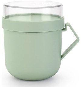 Ceasca pentru supa cu capac Brabantia Make&Take 1006294, 600+180 ml, Capac cu infiletare, Fara BPA, Verde