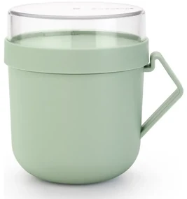 Ceasca pentru supa cu capac Brabantia Make&Take 1006294, 600+180 ml, Capac cu infiletare, Fara BPA, Verde