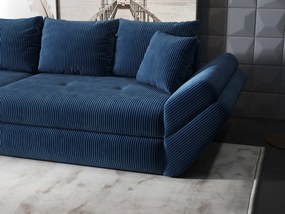 Canapea extensibilă dumonde cu ladă de depozitare si sezut confortabil din spuma high-density, Loana Zoom Albastru 300x100 cm