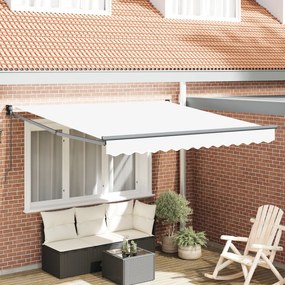 vidaXL Marchiză retractabilă manuală albă 350x250 cm