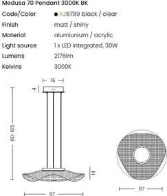 Lustra LED suspendata design modern MEDUSA