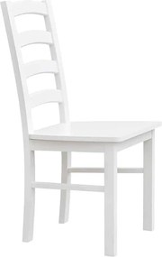 Scaun lemn masiv Linea cu Șezut Masiv Model L1 L 43 x A 44 x H 94 cm - Alb - Nuc