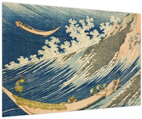 Tablou - Katsushika Hokusai, Fishing Boats at Choshi in Shimosa (Soshu Choshi) , reproducere (90x60 cm)
